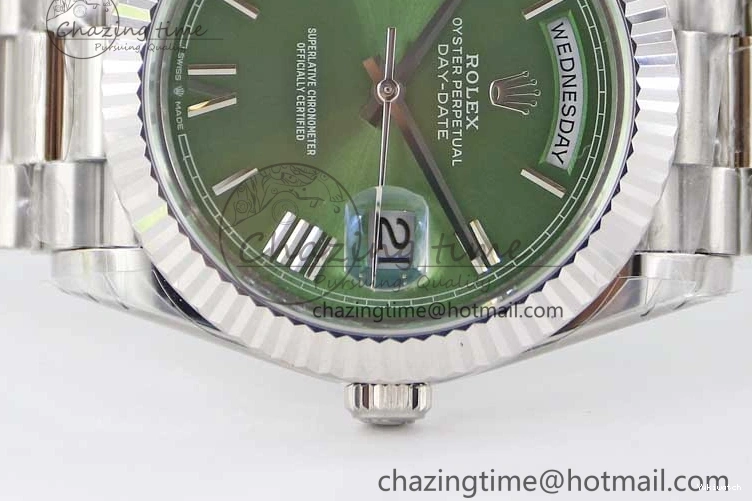 SS 904L Steel 40mm Roman Day Edition Best on 1:1 TWF Green A2836 SS Dial Date Bracelet 0123